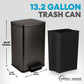 SIMPLI-Magic 13.2 Gallon/50 Liter, Kitchen Trash Can, Stainless Steel, Step-On Garbage Bin with Removable Inner Bucket for Kitchen, Office, and Bedroom, Gunmetal
