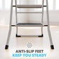 Simpli-Magic 2 Step Ladder 2 Pack, Folding Step Stool for Adults, Tested to 800 lb, Wide Anti-Slip Steps, Steel Frame, White