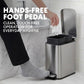 SIMPLI-MAGIC 6L/1.6G Stainless Steel Bathroom Trash Can with Hands-Free Foot Pedal, Quiet Soft-Close Lid, Compact Space-Saving Size, Silver, 2 Pack