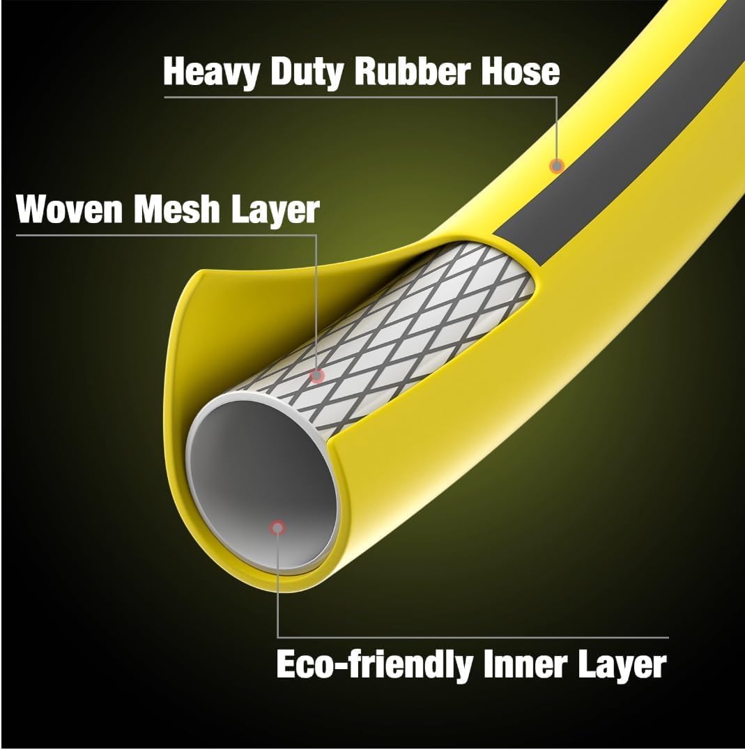Simpli-Magic Garden Hose 50ft x 5/8", Water Hose Heavy Duty, Flexible, Lightweight Hybrid Hose with Grip Handle - 2 Pack