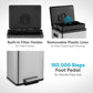 SIMPLI-MAGIC 50 Liter / 13.2 Gallon Soft-Close, Smudge Resistant Trash Can with Foot Pedal and Built in Filter- Stainless Steel, Sleek Finish