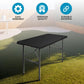 Simpli-Magic 4ft Portable Plastic Folding Table – Indoor & Outdoor Heavy-Duty Foldable Utility Table w/Handle for Party & Camping (Black)