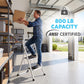 Simpli-Magic 2 Step Ladder 2 Pack, Folding Step Stool for Adults, Tested to 800 lb, Wide Anti-Slip Steps, Steel Frame, White