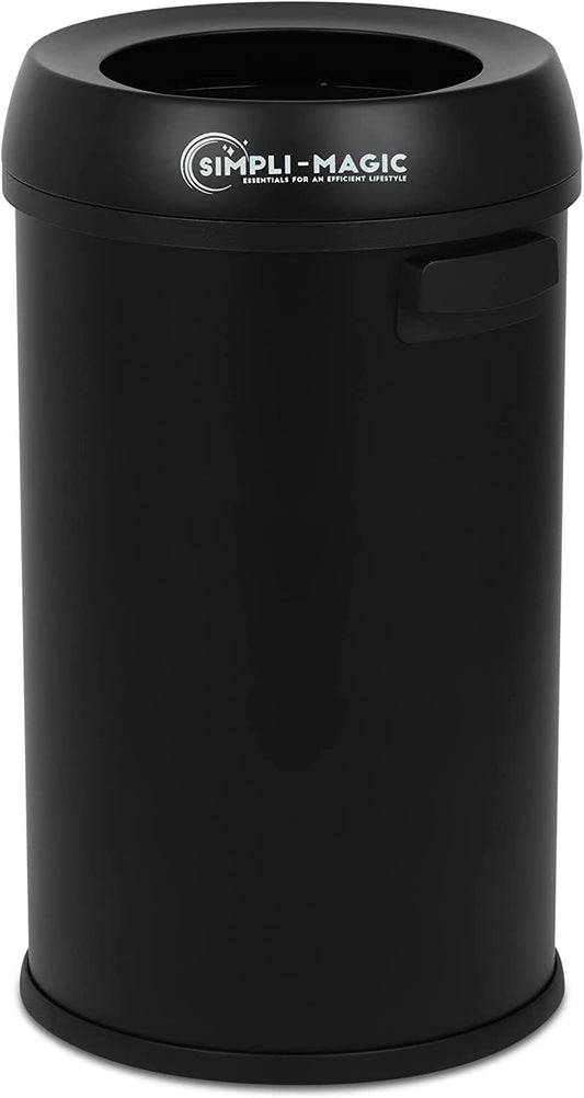 Open Top Trash Can (Black)