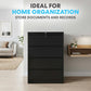 SIMPLI-MAGIC 4 Drawer Lateral Metal File Cabinet with Lock, Black