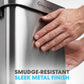 SIMPLI-MAGIC 70 Liter / 18.5 Gallon Soft-Close, Smudge Resistant Open Top Trash Can with Stainless Steel, Sleek Finish