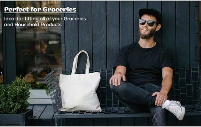 Simpli-Magic Canvas Tote Bags, (Size: 13" x 15" - Case of 150 Bags) with Bottom Gusset for Crafts, Shopping, Groceries, Books, Beach, Diaper Bag & Much More, 13" x 15", Natural