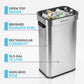 SIMPLI-MAGIC 70 Liter / 18.5 Gallon Soft-Close, Smudge Resistant Open Top Trash Can with Stainless Steel, Sleek Finish