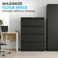 SIMPLI-MAGIC 4 Drawer Lateral Metal File Cabinet with Lock, Black
