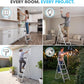 Simpli-Magic 4 Step Ladder 2 Pack, Folding Step Stool for Adults, Tested to 800 lb, Wide Anti-Slip Steps, Steel Frame, White