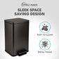 SIMPLI-Magic 13.2 Gallon/50 Liter, Kitchen Trash Can, Stainless Steel, Step-On Garbage Bin with Removable Inner Bucket for Kitchen, Office, and Bedroom, Gunmetal