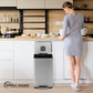 SIMPLI-Magic 13.2 Gallon/50 Liter, Kitchen Trash Can, Stainless Steel, Step-On Garbage Bin with Removable Inner Bucket for Kitchen, Office, and Bedroom