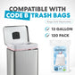 SIMPLI-MAGIC 13 Gallon/50 Liter Silver Trash Can Fluted Edge