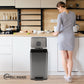 SIMPLI-Magic 13.2 Gallon/50 Liter, Kitchen Trash Can, Stainless Steel, Step-On Garbage Bin with Removable Inner Bucket for Kitchen, Office, and Bedroom, Gunmetal