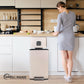 SIMPLI-Magic 13.2 Gallon/50 Liter, Kitchen Trash Can, Stainless Steel, Step-On Garbage Bin with Removable Inner Bucket for Kitchen, Office, and Bedroom, White