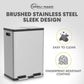 SIMPLI-MAGIC 16 Gallon (30L x 30L) Dual Compartment Step Trash Can – Kitchen Garbage Can with Slow-Close Lids – Waste & Recycling Bins, Odor Control, Hands-Free, Easy to Clean, Stainless Steel