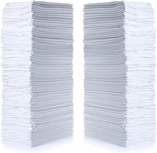 Simpli-Magic Cotton Shop Towels 14"x12" (145 Pack) – Reusable Cleaning Shop Rags for Automobiles, Industries, Garage and Homes (White)