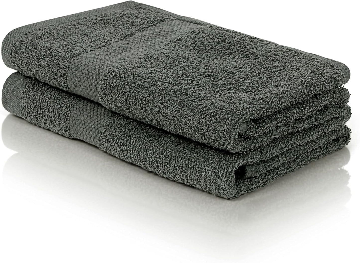 Simpli-Magic Bath Towel Set, 2 Bath Towels, 2 Hand Towels, and 4 Washcloths (8 Piece Set), Ring Spun Cotton Highly Absorbent Towels for Bathroom, Shower Towel (Gray)