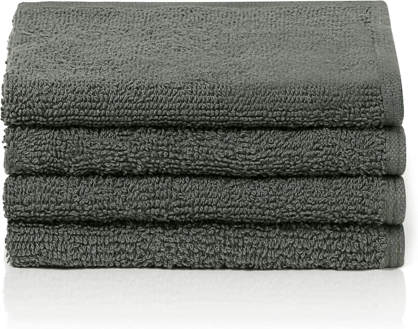 Simpli-Magic Bath Towel Set, 2 Bath Towels, 2 Hand Towels, and 4 Washcloths (8 Piece Set), Ring Spun Cotton Highly Absorbent Towels for Bathroom, Shower Towel (Gray)