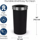 SIMPLI-MAGIC 16 Gallon (60L) Open Top Trash Can – Round Commercial Trash Can – Smudge-Resistant, Easy to Clean, Non-Skid Base, Stainless Steel (2 Pack)