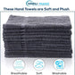 SIMPLI-MAGIC Cotton Hand Towels 16"x27" (12 Pack) – Soft Towels for Bathroom, Kitchen, Salon & Gym (Gray)