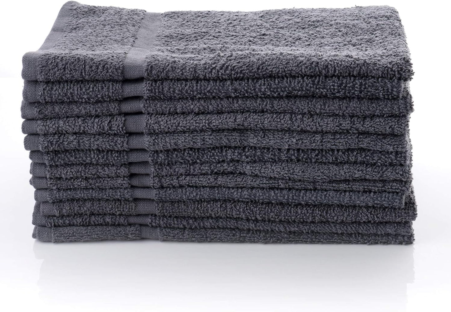 SIMPLI-MAGIC Cotton Hand Towels 16"x27" (12 Pack) – Soft Towels for Bathroom, Kitchen, Salon & Gym (Gray)
