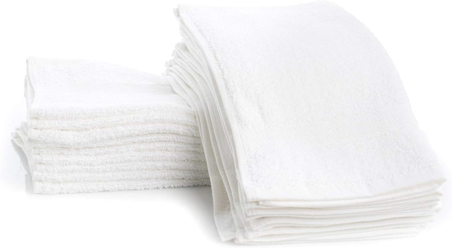 SIMPLI-MAGIC Cotton Wash Cloths 12"x12" (40 Pack) – Highly Absorbent Soft Towels for Bathroom – Commercial Terry Washcloth for Face, Hand, Bath, Kitchen, Gym & Hotel (White)