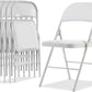 Simpli-Magic 6 Pack White Padded Folding Chairs with Cushion – Durable Metal Foldable Chairs for for Indoor Outdoor Weddings, Parties, Backyard & Office Events