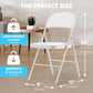 Simpli-Magic 6 Pack White Padded Folding Chairs with Cushion – Durable Metal Foldable Chairs for for Indoor Outdoor Weddings, Parties, Backyard & Office Events