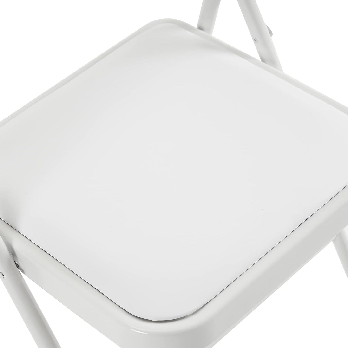 Simpli-Magic 6 Pack White Padded Folding Chairs with Cushion – Durable Metal Foldable Chairs for for Indoor Outdoor Weddings, Parties, Backyard & Office Events
