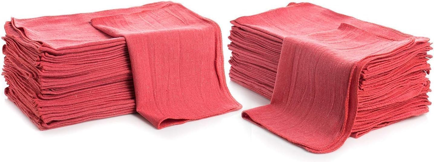 Simpli-Magic Commercial Grade Shop Towels, Pack of 500, Red