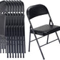 Simpli-Magic 6 Pack Black Padded Folding Chairs with Cushion – Durable Metal Foldable Chairs for for Indoor Outdoor Weddings, Parties, Backyard & Office Events