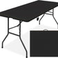 SIMPLI-MAGIC 6ft Portable Plastic Folding Table – 17% Thicker than Others – Indoor & Outdoor Heavy-Duty Foldable Utility Table w/Handle for Party & Camping (Black)