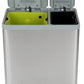 SIMPLI-MAGIC 16 Gallon (38L x 22L) Dual Compartment Step Trash Can – Kitchen Garbage Can With Waste & Recycling Bins – Slow-Close Lid, Odor Control, Hands-Free, Inner Bases, Brushed Stainless Steel