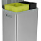 SIMPLI-MAGIC 16 Gallon (38L x 22L) Dual Compartment Step Trash Can – Kitchen Garbage Can With Waste & Recycling Bins – Slow-Close Lid, Odor Control, Hands-Free, Inner Bases, Brushed Stainless Steel