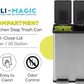 SIMPLI-MAGIC 16 Gallon (38L x 22L) Dual Compartment Step Trash Can – Kitchen Garbage Can With Waste & Recycling Bins – Slow-Close Lid, Odor Control, Hands-Free, Inner Bases, Brushed Stainless Steel