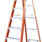 8-Foot Fiberglass Step Ladder, 250 LBS Capacity – 2024 Upgraded, Anti-Slip Rubber Feet, Lightweight & Durable Ladder for Home, Garage & Construction
