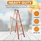 8-Foot Fiberglass Step Ladder, 250 LBS Capacity – 2024 Upgraded, Anti-Slip Rubber Feet, Lightweight & Durable Ladder for Home, Garage & Construction