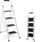 SIMPLI-MAGIC 4-Step Ladder, 350 LBS Capacity Folding Step Stool – Anti-Slip Wide Steps, Rubber Feet, Handgrip – ANSI Certified Lightweight & Durable Steel Stepping Stool for Kitchen, Home & Garage