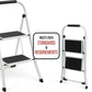 Simpli-Magic Step Ladder, 2 Step Stool Ergonomic Foldable with Wide Anti-Slip Pedal, Multi-Use for Household, Kitchen and Office (350 LBS Capacity)