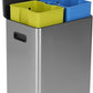 SIMPLI-MAGIC 16 Gallon (60L) Step Trash Can – Dual Compartment Kitchen Garbage Can – Waste & Recycling Bins, Slow-Close Lid, Odor Control, Hands-Free, Easy to Clean, Infinity Edge Stainless Steel