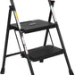 SIMPLI-MAGIC 2-Step Ladder, 800 LBS Capacity Folding Step Stool – Anti-Slip Wide Steps & Handgrip – ANSI Certified Lightweight & Durable Steel Stepping Stool for Kitchen, Home, Office & Garage