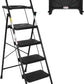 SIMPLI-MAGIC 4-Step Ladder, 800 LBS Capacity Folding Step Stool – Anti-Slip Wide Steps & Handgrip – ANSI Certified Lightweight & Durable Steel Stepping Stool for Kitchen, Home, Office & Garage
