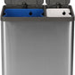 SIMPLI-MAGIC 16 Gallon (38L x 22L) Dual Compartment Step Trash Can – Kitchen Garbage Can With Waste & Recycling Bins – Slow-Close Lid, Odor Control, Hands-Free, Easy to Clean, Brushed Stainless Steel