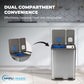 SIMPLI-MAGIC 16 Gallon (38L x 22L) Dual Compartment Step Trash Can – Kitchen Garbage Can With Waste & Recycling Bins – Slow-Close Lid, Odor Control, Hands-Free, Easy to Clean, Brushed Stainless Steel