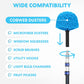 Simpli-Magic 5-to-12 Foot Cobweb Duster with Extension Pole Combo (20 Ft Reach, Medium-Stiff Bristles), Spider Web Brush with Pole - Hand-Packaged, Lightweight, 3-Stage Aluminum Pole