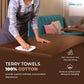 SIMPLI-MAGIC Cotton Terry Towels 14"x17" (60 Pack) – Highly Absorbent Soft Cleaning Rags – Commercial Terry Cloth for Kitchen, Bar, Restaurant (White)