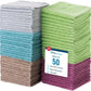 SIMPLI-MAGIC Cotton Wash Cloths 12"x12" (50 Pack) – Highly Absorbent Soft Towels for Bathroom – Commercial Terry Washcloth for Face, Hand, Bath, Kitchen, Gym & Hotel (Multicolor)