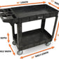 Simpli-Magic Rolling Utility Cart on Wheels, Heavy Duty Tool with Ergonomic Storage Handle and Deep Shelfs, Work Service for Garage, Warehouse, Workshop, 700-Pound Capacity 40 x 33 x 17-Inch