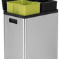 SIMPLI-MAGIC 16 Gallon (60L) Dual Compartment Step Trash Can – Kitchen Garbage Can With Waste & Recycling Bins – Slow-Close Lid, Odor Control, Hands-Free, Inner Bases, Premium Stainless Steel